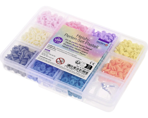 Glorex Heishi Perlen Set Pastell mit circa 1000 Stück