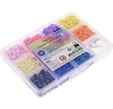 Heishi Perlen Set Pastell in transparenter Aufbewahrungsbox