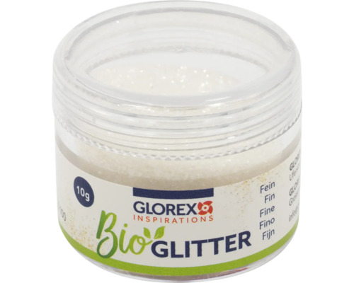 Glorex Bio Glitzer, 10 Gramm, im transparenten Behälter