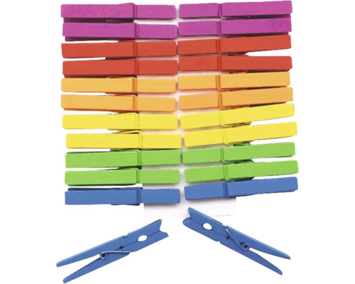 Mehrfarbige Wäscheklammern aus Kunststoff, Set