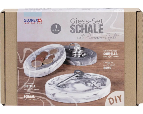Gieß-Set Schale mit Marmor-Effekt in Verpackung