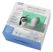 Glorex Abformsilikon HE Packung mit Silikonform und geformter Figur