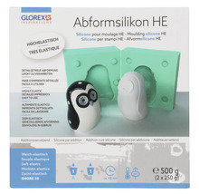 Glorex Abformsilikon HE Set mit Silikonform und gegossener Eulenfigur