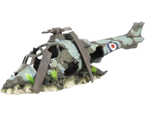 Aquariumdekoration aquatlantis Hubschrauber L 74,5x22,5x25 cm Dekorativer Hubschrauber als Aquariumdekoration