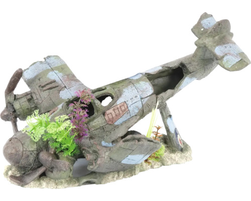 Flugzeugwrack als Dekoration für Aquarien
