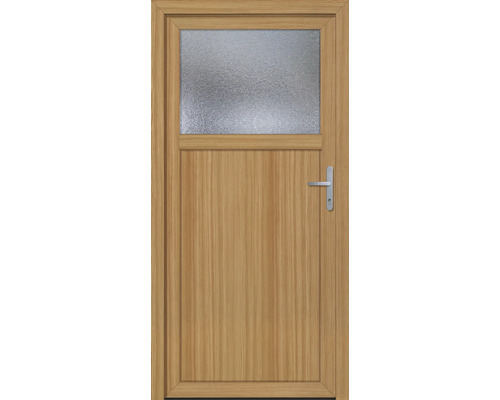 Nebeneingangstür Missouri weiß/bergkiefer 980 x 1980 mm DIN Rechts 1/3 Glas mit 5-fach Verriegelung Holztür mit Glaseinsatz und Türgriff