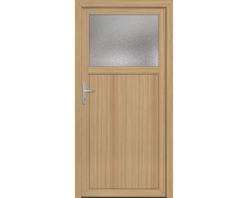 Nebeneingangstür Missouri weiß/bergkiefer 980 x 1980 mm DIN Links 1/3 Glas mit 5-fach Verriegelung Holztür mit Glaseinsatz und Türgriff