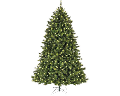 Künstlicher Weihnachtsbaum mit Lichtern auf einem Ständer