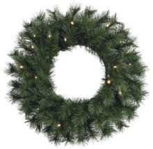 Weihnachtlicher Türkranz mit Beleuchtung