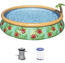 Bestway Fast Set Pool mit Dschungelmotiv, Filterpumpe und Filterkartusche
