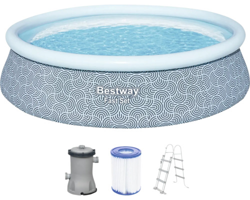 Bestway Fast Set Pool mit Filterpumpe, Filterkartusche und Leiter