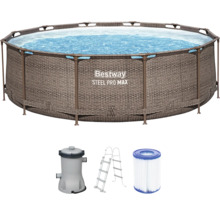 Bestway Steel Pro Max Frame Pool Set mit Filterpumpe, Leiter und Filterkartusche