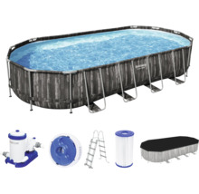 Bestway Framepool-Set mit Filterpumpe, Leiter und Abdeckung