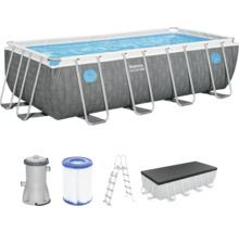 Bestway Framepool-Set mit Filterpumpe, Leiter und Abdeckung