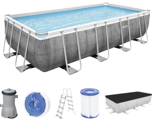 Bestway Frame Pool Set mit Filterpumpe, Leiter und Abdeckplane
