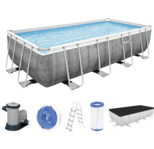 Bestway Power Steel Frame Pool Set mit Filterpumpe, Leiter und Abdeckung