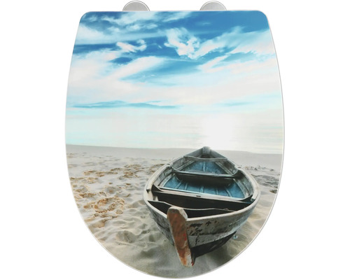 Toilettendeckel mit Bootsmotiv für maritimes Flair im Badezimmer