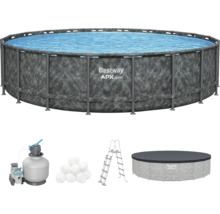 Bestway Aufstellpool-Set mit Sandfilterpumpe, Leiter, Abdeckplane und Pool Balls
