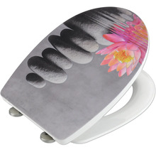 WC-Sitz mit Stein- und Blütenmuster