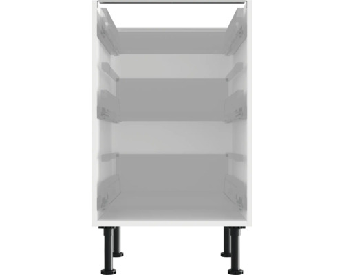 Weißer Küchenunterschrank mit drei Schubladen