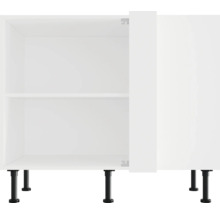 Weißer Küchenunterschrank mit Regalboden und schwarzen Füßen