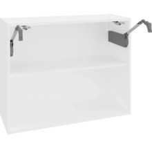 Weißer Hängeschrank mit Regalboden und Beschlägen