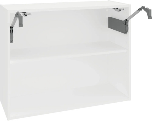 Weißer Hängeschrank mit Regalboden und Beschlägen