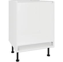 Weißer Küchenunterschrank mit schwarzen Füßen