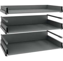 Drei Schubladen mit Führungsschienen für Möbel