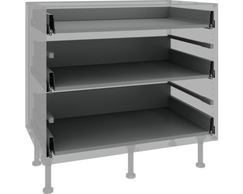 Küchenunterschrank mit drei Auszügen für Stauraum