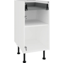 Weißer Unterschrank mit Einlegeböden und schwarzen Füßen