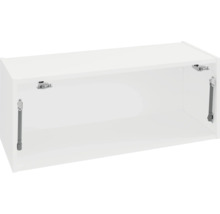 Weißer Hängeschrank ohne Tür mit Gasdruckfeder