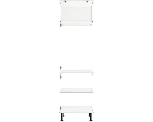 Weißer Waschtisch mit schwarzem Untergestell