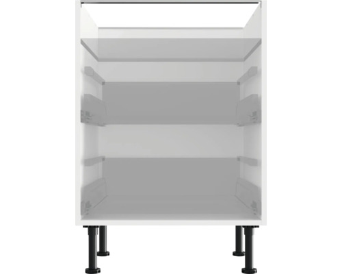 Leerer Küchenunterschrank mit Füßen