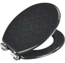 Toilettensitz mit Muster und Chrombeschlägen