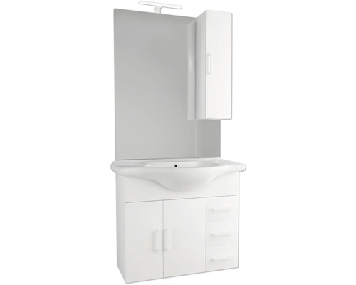 Waschtisch mit Spiegel, Spiegelschrank und Unterschrank für das Badezimmer