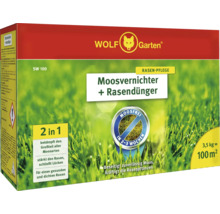 Wolf Garten Moosvernichter plus Rasendünger für 100 Quadratmeter