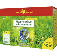 Wolf Garten Moosvernichter plus Rasendünger, 3,5 Kilogramm Packung für 100 Quadratmeter