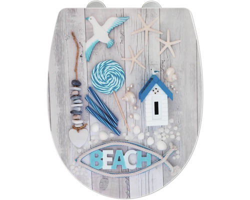 Toilettensitz mit Stranddekoration