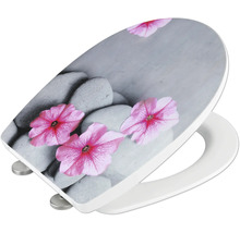 WC-Sitz mit Stein- und Blumenmuster