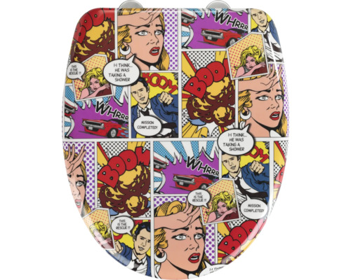 Toilettendeckel mit Comicmuster