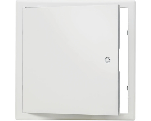 Revisionstür Softline Stahlblech verzinkt weiß RAL 9016 mit versenktem 4-Kantverschluß und 1-teiliger Rahmen 250 mm x 250 mm Revisionsklappe mit Drehverschluss