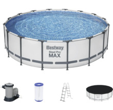 Bestway Steel Pro MAX Frame Pool Set mit Filterpumpe, Leiter und Abdeckplane
