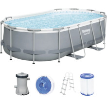 Bestway Power Steel Framepool-Set mit Filterpumpe, Leiter und Zubehör