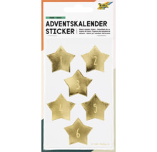 Adventskalender Aufkleber Sterne Gold