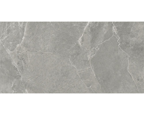 Graue Bodenfliese mit Steinoptik.