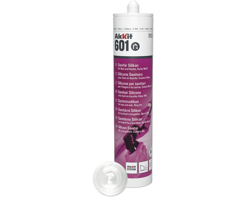 Akkit 601 Sanitär Silikon weiß 310 ml Akkit 601 Sanitär Silikon für Bad und Küche
