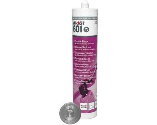 Akkit 601 Sanitär Silikon Kartusche, Farbe Grau