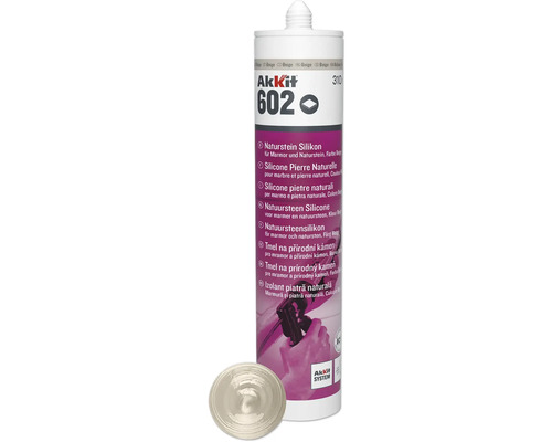 Akkit 602 Naturstein Silikon beige 310 ml Akkit 602 Naturstein Silikon Kartusche mit Düse