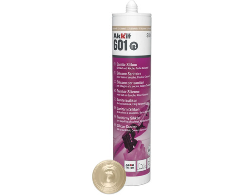 Akkit 601 Sanitär Silikon caramel 310 ml Akkit 601 Sanitär Silikon, Farbe Karamell, für Bad und Küche